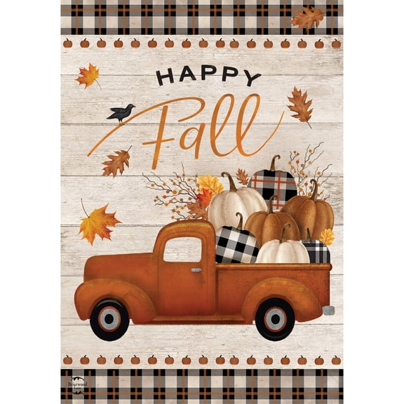 Briarwood Lane Garden Flag 12x18 For Outdoor Happy Fall Pickup Truck For Fall Garden Flag Flags For Outside
