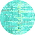 thumbnail image 1 of Ahgly Company Indoor Round Abstract Turquoise Blue Contemporary Area Rugs, 5' Round, 1 of 4