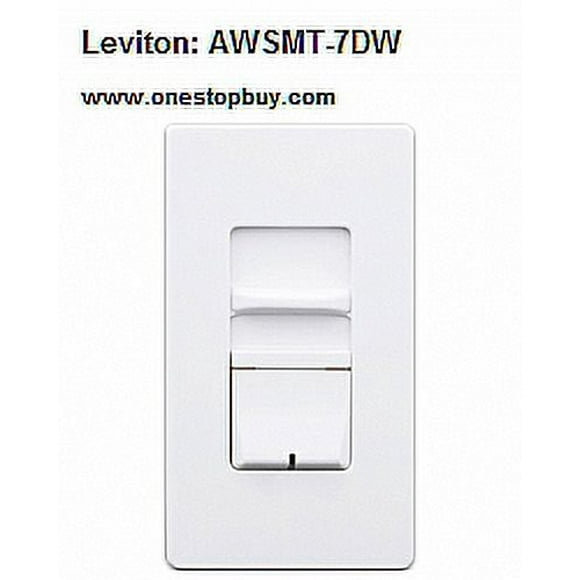 Leviton AWSMT-7DW Renoir II Preset Slide Dimmer, Ballast 0-10V, Thin Heat Sink, Narrow, 16A, White