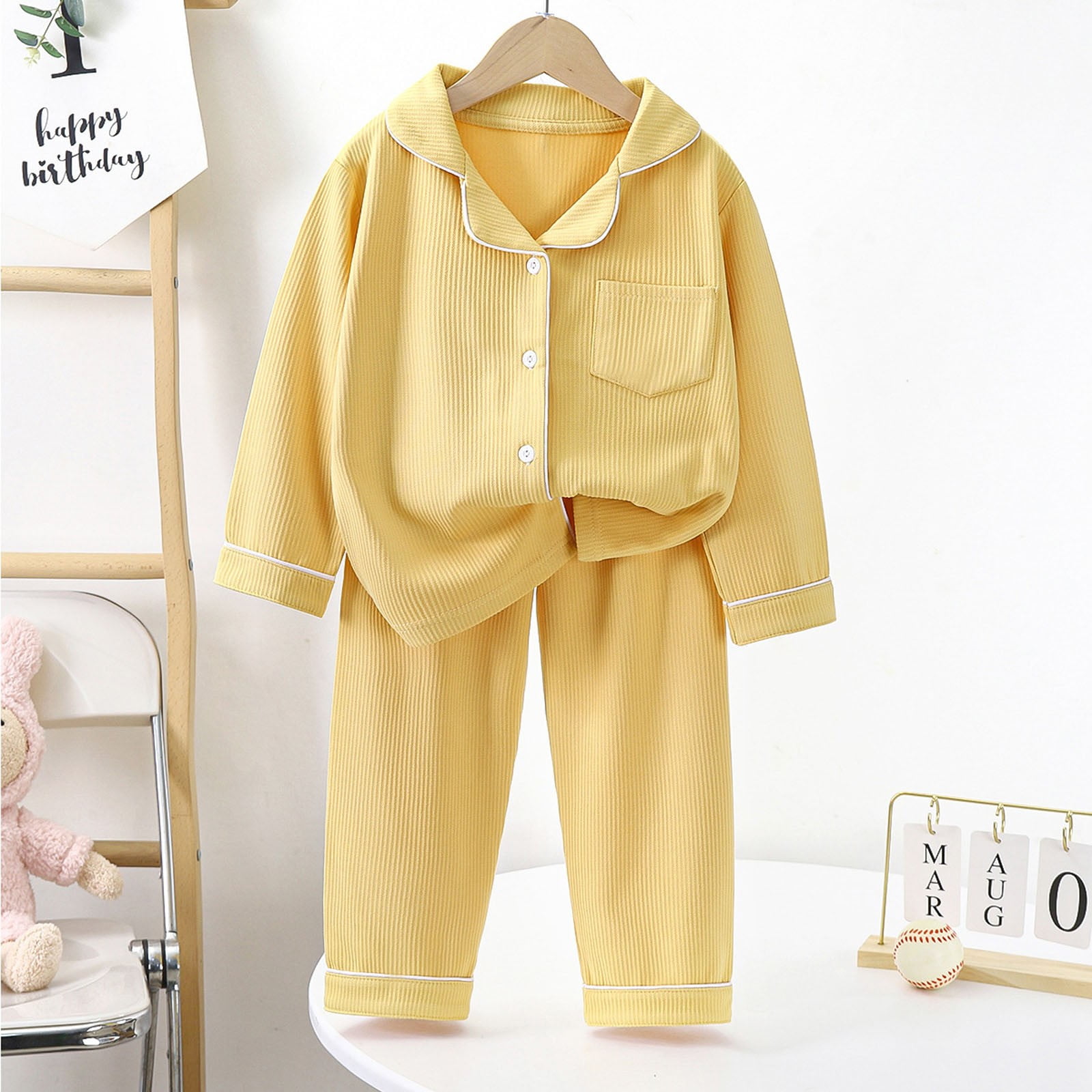 Toddler Baby Boy Girl Clothes Contrast Color Long Sleeve Sweatshirt Pullover Top Pants 2PCS Fall Winter Outfit Set Sweatsuit for 0 6 12 18 24 M 1t 2t 3t 4t 5t 6t Pajamas & Dailywear Set 5-6 Years