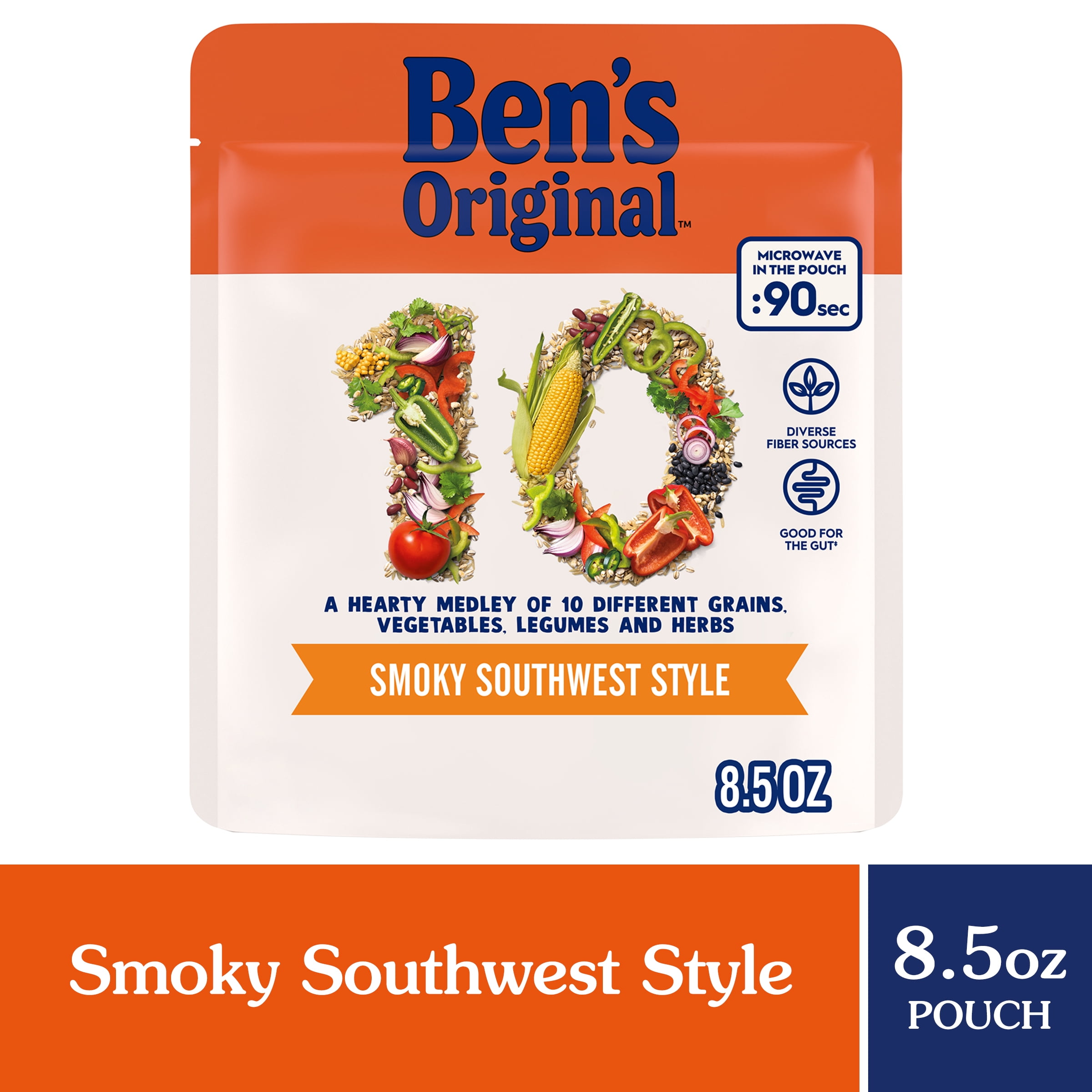 (2 pack) BEN'S ORIGINAL 10 MEDLEY Smoky Southwest, Side Dish, 8.5 oz Pouch