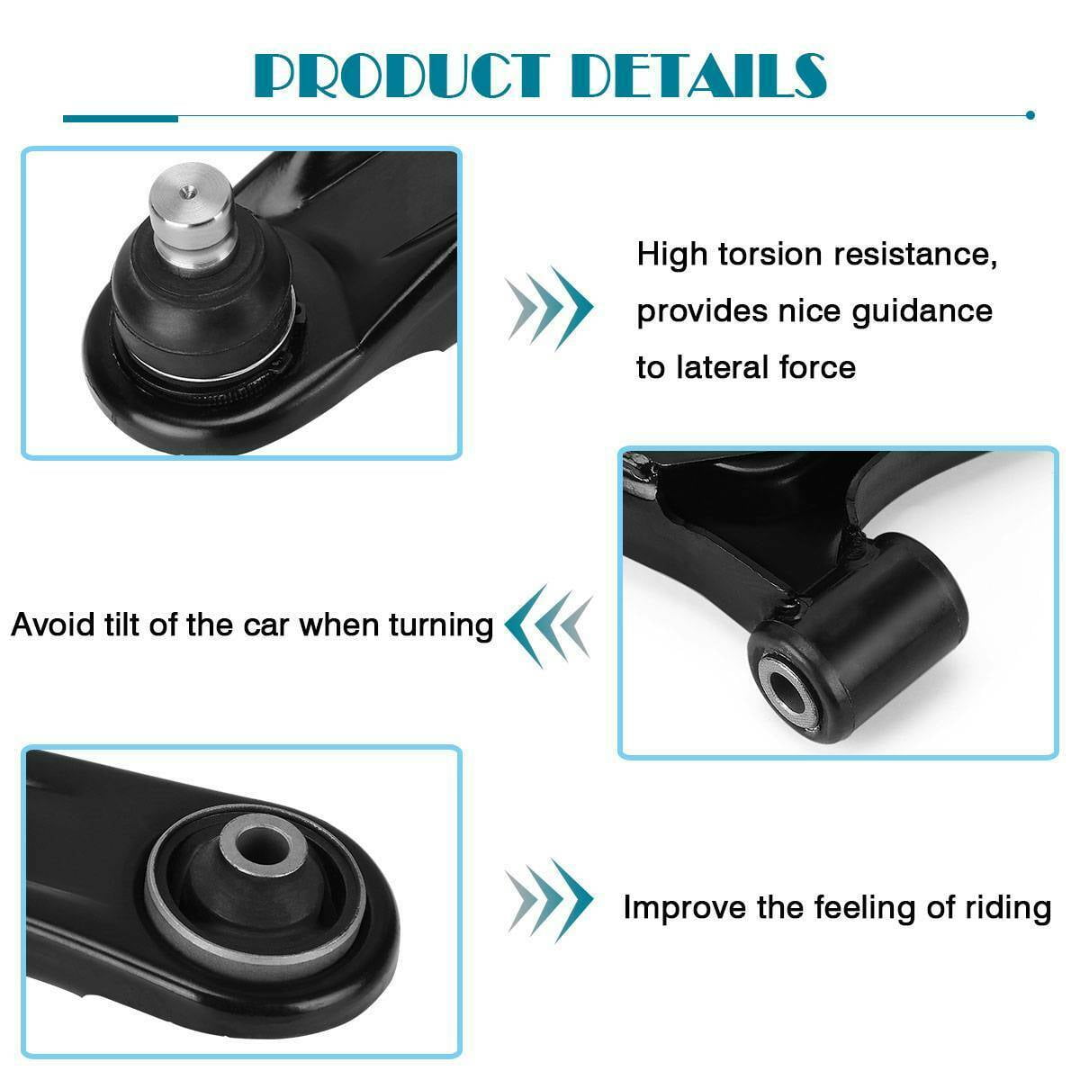 DAMAIJOY 2pcs Control Arms Assembly Lower Front Left Driver Right Passenger Side with Ball Joint Steel Polished Protected for Dodge for Caliber 07-12,for Jeep for Compass 07-17 for Patriot 07-17