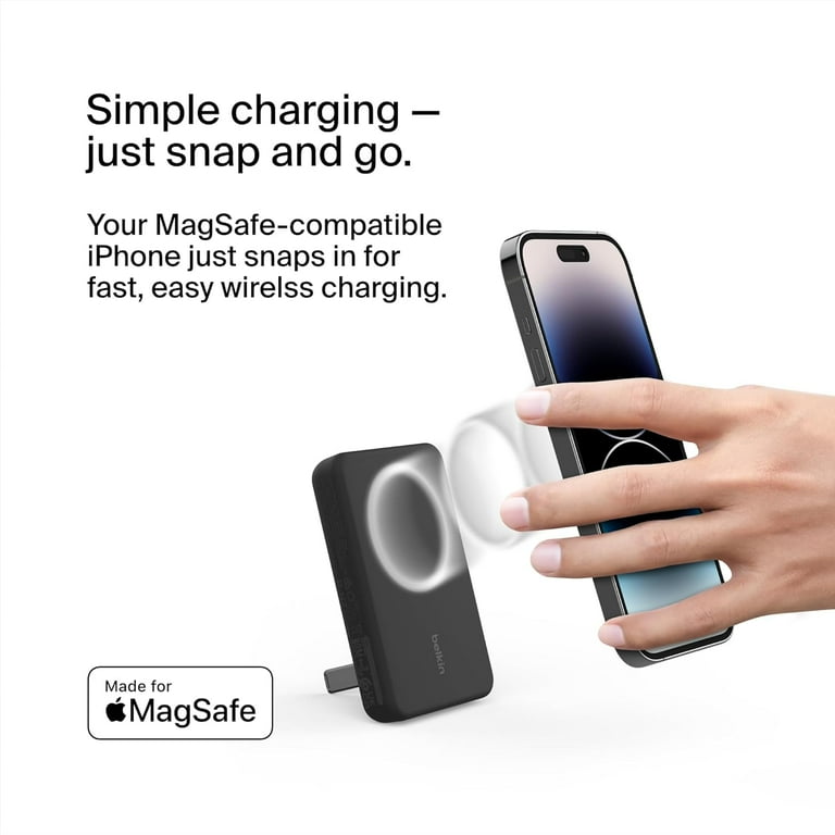 Belkin BoostCharge Magnetic Wireless Power Bank 5K + Stand, Black