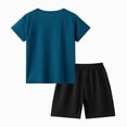 thumbnail image 4 of KPOPLK Toddler Boy Clothes 2 Pieces Cartoon Cute Print Crewneck Short Sleeve Tee Elastic Waist Cargo Shorts Summer Outfits Size 11-12 Years,Blue, 4 of 4