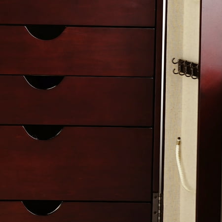 Cabby Fully Locking Standing Jewelry Armoire Cherry Com Cabby Fully Locking Standing Jewelry, Cabby Jewelry Armoire
