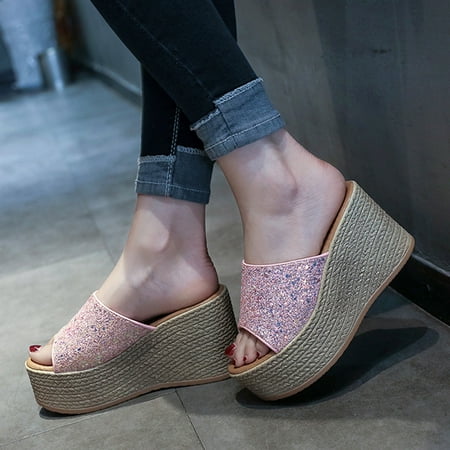 

Egmy Outdoor Womens Flat Open toe Thick Slip-On Comfortable Casual Shoe Roman Slipper