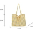 thumbnail image 3 of SPEKSEE Gingham Tote Bag Vintage Shoulder Tote Lightweight Shoulder Bag Gingham Large Capacity Handbag, 3 of 7
