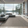 thumbnail image 2 of ODIKA 8'x10' Beige Taupe Modern Geometric Grid Pattern Washable Area Rug Contemporary Minimalist Rectangular Motif Layout Non-Slip Chair-Friendly Mat for Dining Room, Large Office, Lounge, 2 of 7