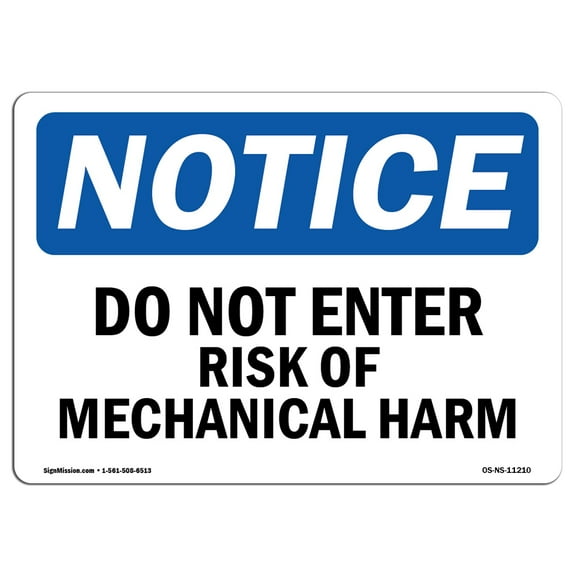 OSHA Notice Sign - Do Not Enter Risk Of Mechanical Harm | Decal | Protect Your Business, Construction Site, Warehouse |  Made in the USA