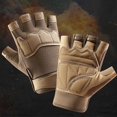 thumbnail image 4 of CHAO Guantes tácticos de medio dedo para exteriores para hombre, de secado rápido, ligeros, para escalada en roca, talla L, color arena, 4 of 5