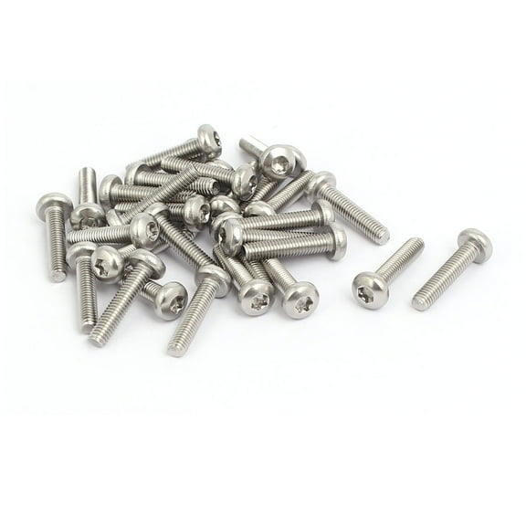 Unique Bargains M3x14mm 304 Stainless Steel Button Head Torx Screws Bolts T10 Drive 30pcs