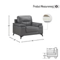 thumbnail image 4 of OakvillePark Whitby Leather Upholstered Living Room Chair, Dark Gray, 4 of 5