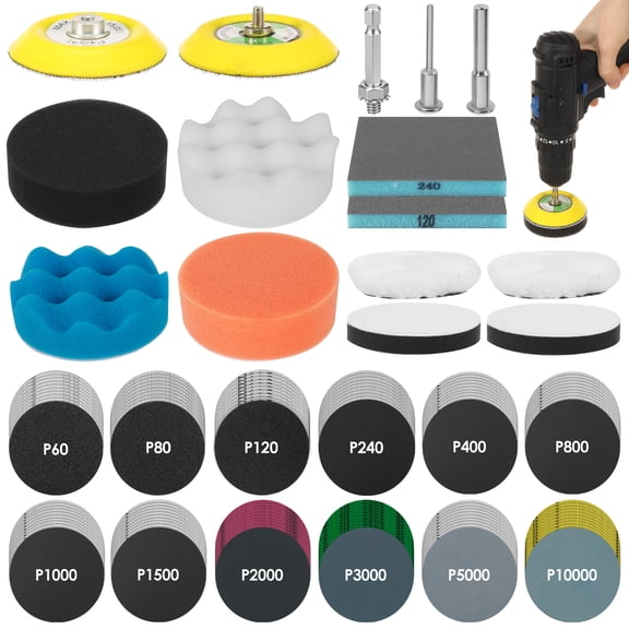 TUWAFE 133 PCS Sanding Disc Drill Polishing Kit Sanding Attachment,3 ...