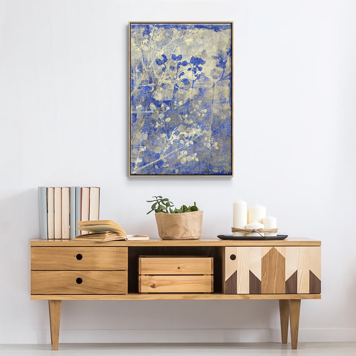 Boundless I Framed Premium Gallery Wrapped Canvas - Ready to Hang - 27 x 41 - Natural Wood Floating Frame