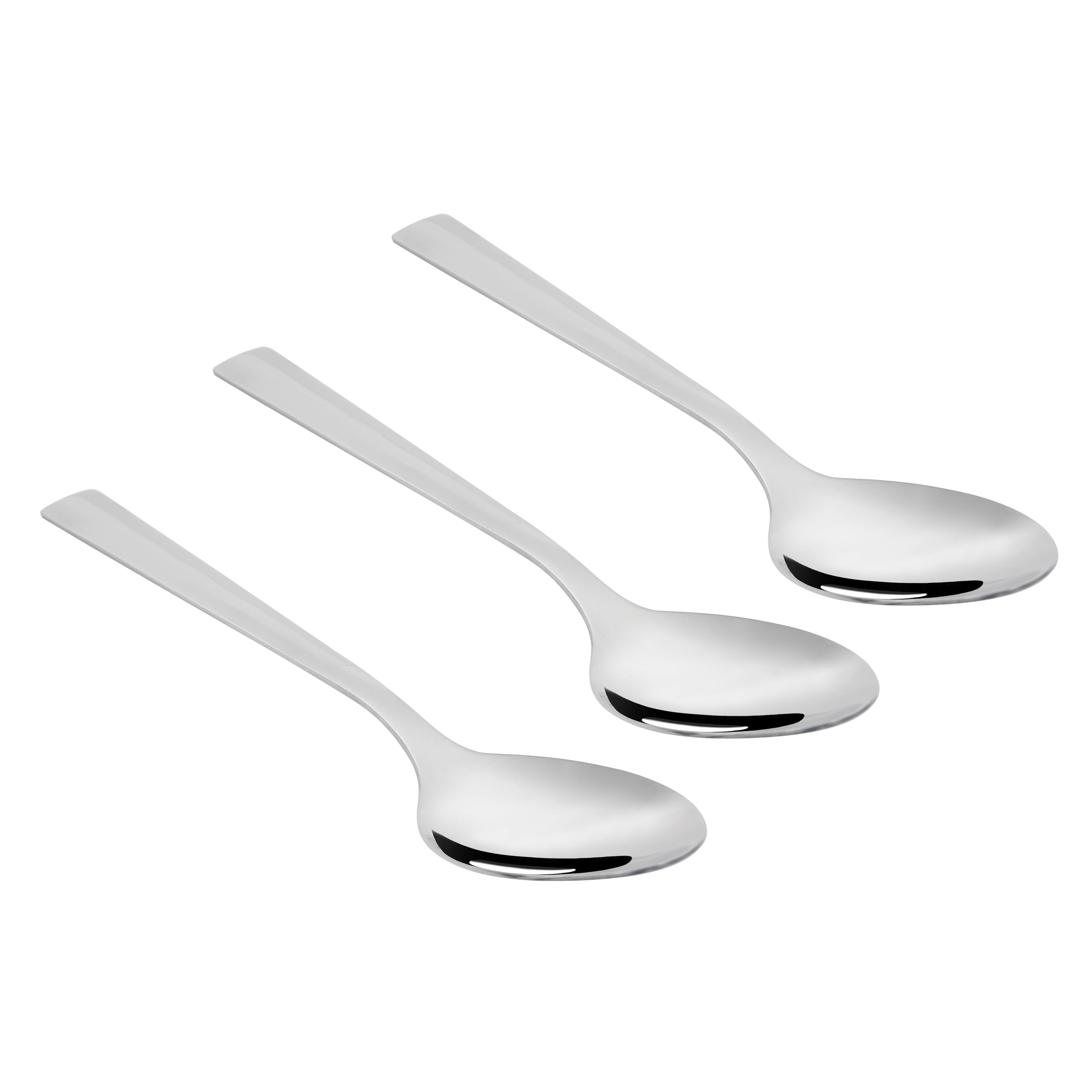 (3 pack) Mainstays Chiazza Stainless Steel Adult Dinner Spoon, Set of 3, Silver