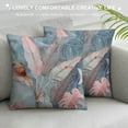 thumbnail image 3 of Creowell  Vintage Leaves Pillow Cover  Hand Drawn Fall Retro Botanical Plants Square Throw Pillow Cover for Kids Bedroom Decor Grey Background Decorative Reversible Print Cushion Cover, 3 of 5