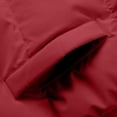 thumbnail image 4 of LpwkSSA Winter Puffer Coats for Men Solid Color Zip Up Hooded Fake Two Piece Long Sleeve Sports Thickened Fleece Lined Casual Outerwear Puffer Jacket Red S, 4 of 7