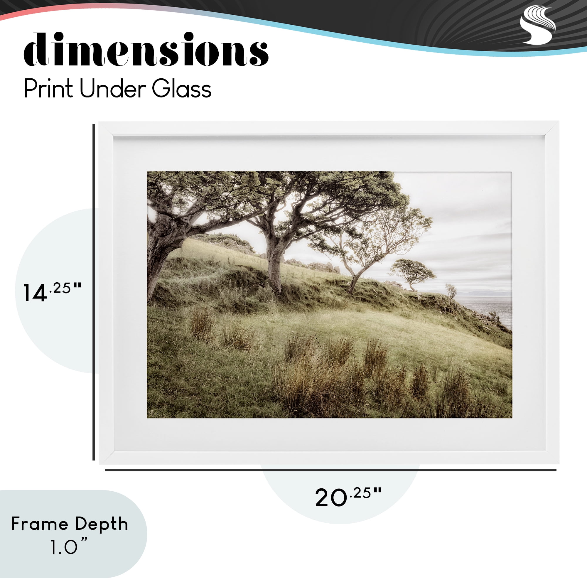 Stupell Industries Irish Hillside Landscape White Framed Print Under Glass, design by Andy Amos