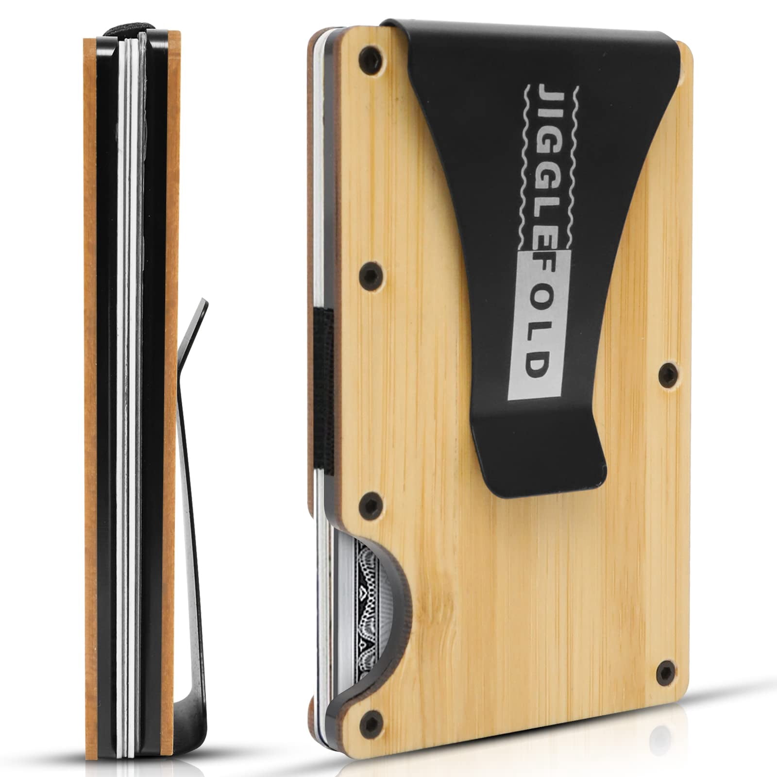 Alpine Swiss Double Diamond RFID Visitenkartenetui – Echtes Leder, 4,25 X 5 Zoll, Schlank, RFID-Schutz