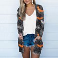 thumbnail image 2 of Edvintorg Light Weight Cardigan Women Halloween Printed Open Front Chiffon Cardigan Long Sleeve Casual Cardigans Womens Fashion S-2XL Dark Gray, 2 of 2