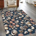 thumbnail image 3 of Summer Ocean Washable Area Rugs 2.7'x5', Shell Starfish Conch Blue Backdrop Low Pile Throw Living Room Rug Non-Slip Sturdy Edge Binding Carpet for Indoor Entryway Bedside Kitchen, 3 of 9