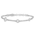 thumbnail image 6 of Auriga Fine Jewelry 925 Sterling Silver RH-plated CZ Heart & Cross with 1inch Ext. Bracelet for Women, 6 of 6