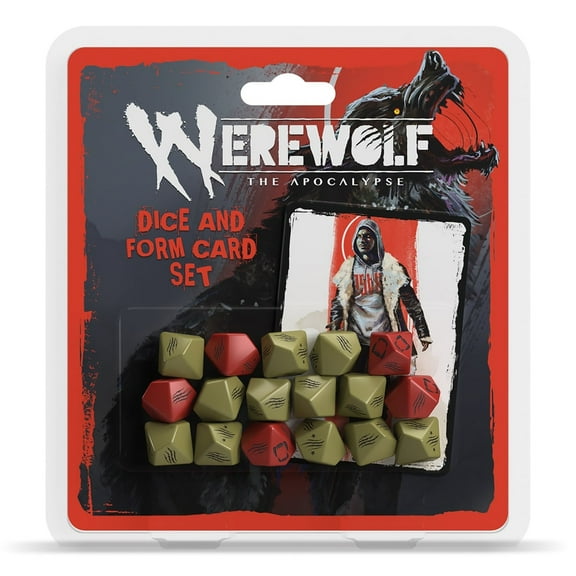 Werewolf: The Apocalypse 5th Edition Roleplaying Game Dice & Form Card Set - RPG Accessory, Contains 17 Dice & 5 Cards
