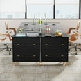 thumbnail image 4 of Tribesigns 2-Drawer File Cabinet, Modern Black Lateral Filing Cabinet for Home Office, Large Storage Filing Cabinet Printer Stand for Legal/Letter/A4 Size, Black & Gold, 4 of 8