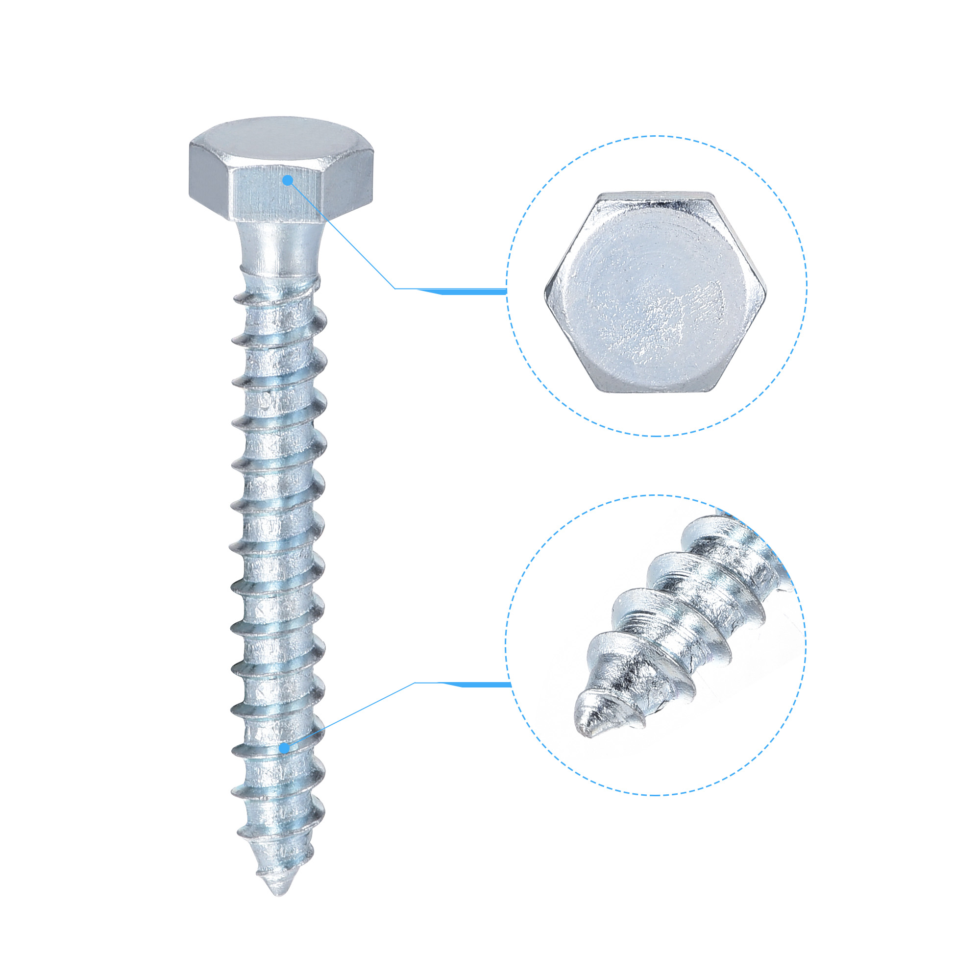 10 Vis M8x16mm Tête Hexagonale - Acier Carbone 10.9 - Neuf Sous Emballage Uxcell