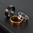 thumbnail image 3 of HIJONES Men's Stainless Steel Playing Card Gamble Rotatable Ring Anxiety Relieves Strees Ring 8MM Black Size 10, 3 of 4