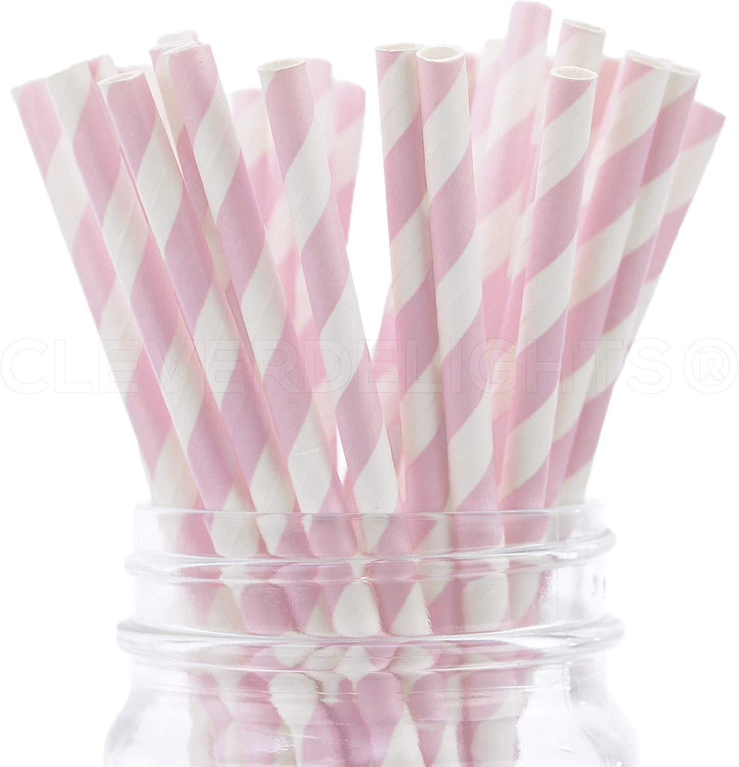 Biodegradable Paper Straws Baby Pink Stripe Box of 100 Walmart