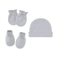 thumbnail image 4 of Clearance! Baberdicy Newborn Hat Gloves Foot Set Three Piece Multi Color Set Silver, 4 of 4