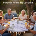 thumbnail image 3 of Round Outdoor Tablecloth with Umbrella Hole and Zipper, Purple Gray Ombre Tablecloth with Elastic Waterproof, Modern Abstract Art Oil Painting Patio Table Covers for 45" - 54" Picnic Pool Tables, 3 of 9