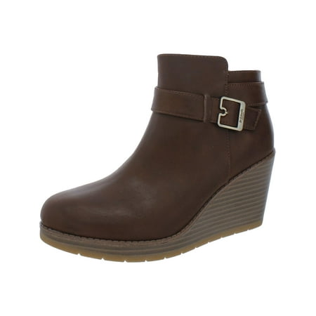 

Dr. Scholl s Shoes Womens One Up Faux Leather Ankle Wedge Boots