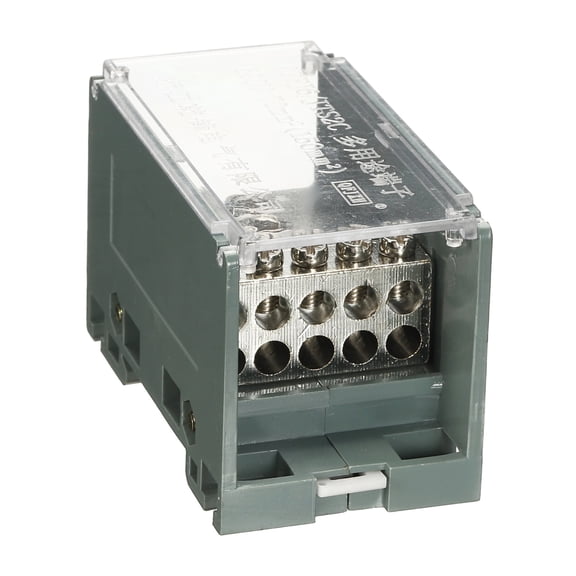 Uxcell 1 in 10 Out Rail Terminal Blocks, 690V 400A Connectors Power Distribution Block with Flame-Retardant Housing 1.73In Width