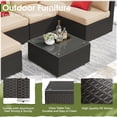 thumbnail image 5 of SOLAURA 7-Piece Outdoor Patio Furniture Set Black Wicker Rattan Sectional Sofa, Brown, 5 of 8
