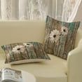 thumbnail image 4 of Rustic Daisy Pillow Covers 18x18 Inch Set of 2, Vintage Sunflowers on Wooden Board Decor Farmhouse Throw Pillows Summer Spring Decorations Floral Pillowcase Outdoor Cushion Case for Couch Home, 4 of 6