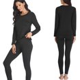 thumbnail image 2 of Women Thermal Underwear Set Tight, Base Layer Top & Bottom Long John Set Black, 2 of 6