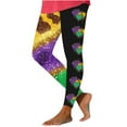 thumbnail image 3 of lcziwo High Waisted Leggings for Women 2025 Mardi Gras Printed Tight Leggings Casual Butt Lifting Tummy Control Yoga Pants Multicolor XL, Sales for Today on Walmart, 3 of 5