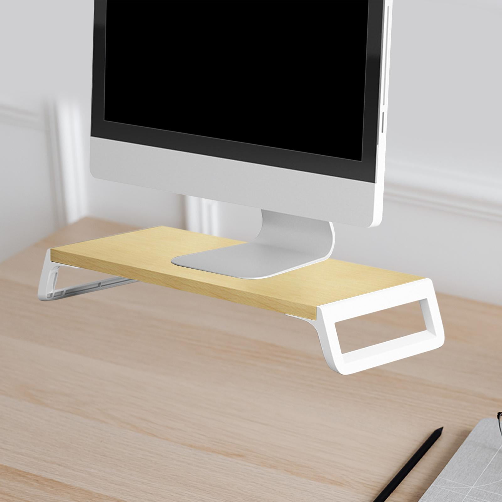 Wzmzjy Computer Monitor Riser, Monitor Stand Desk for Printer Monitor Desktop Shelf for wood and wihte