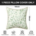thumbnail image 5 of VOGOL Farmhouse Decorative Pillow Cover, Country Green Leaves Pattern Printing Accent Cushion Cases for Bed Couch Chair, 18 x 18 inches, 1 Piece, 5 of 7