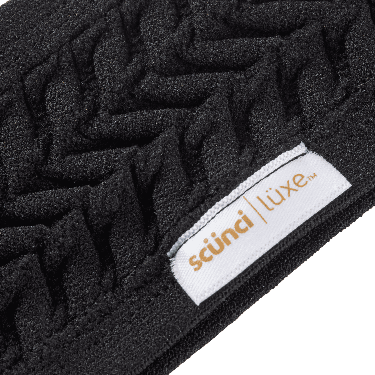 Scunci Luxe by Conair Textured Headwrap, Black, Gentle Hold Hair Accessory, 1 Count