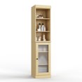 thumbnail image 3 of 100% Solid Wood 16.5" Bathroom Storage Cabinet with Frosted Glass Doors and Adjustable Shelves, 3 of 5
