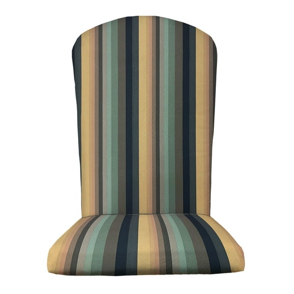 RSH Décor Outdoor Single Foam Adirondack Chair Seat Cushion, Braymont Dune Blue Stripe