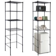White 4-Tier Adjustable Microwave Rack Over Mini Fridge Storage Shelf