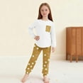 thumbnail image 5 of Cethrio Girls 2 Piece Pajama Sets, Crew Neck Long Sleeve Printed Girls' Sleepwear Loungewear Yellow Size 10-12, 5 of 8