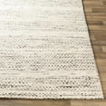 thumbnail image 4 of Hauteloom Williford Wool Boho Hand Woven Wool Natural Fiber Soft Area Rug for Living Room, Bedroom, Dining Room- Traditional Farmhouse High Pile Braided Carpet - Cream, Black - 18" Sample, 4 of 19