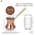 thumbnail image 4 of Hakan Turkish Coffee Pot, Stove Top Coffee Maker with Handcrafted Copper Material, 16 Oz (475 cc), 4 of 9