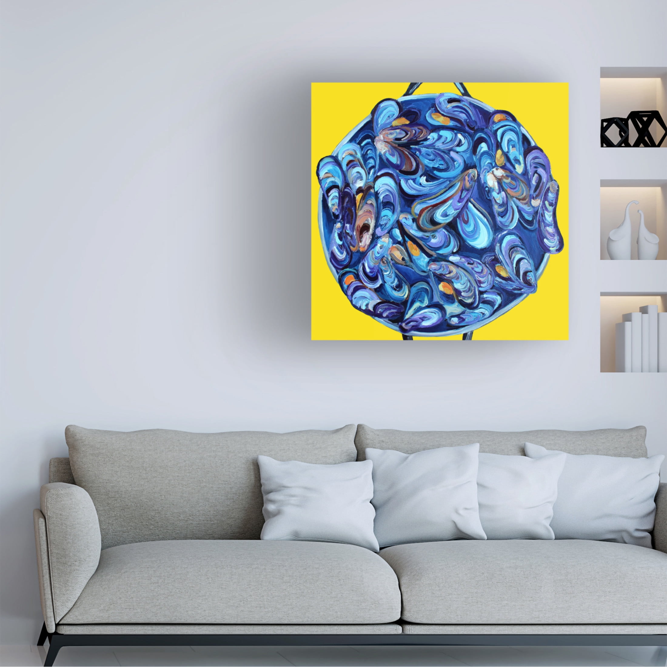 Trademark Fine Art Alice Straker  Steaming Pot of Mussels Canvas Wall Art