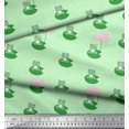 thumbnail image 2 of Soimoi Cotton Voile Fabric Lotus & Frog Kids Print Sewing Fabric Yard 56 Inch Wide, 2 of 3